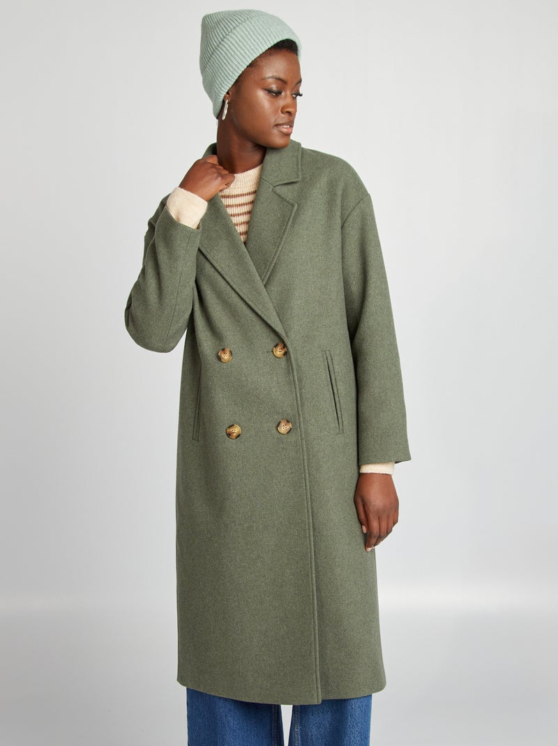 Manteau long Vert - Kiabi