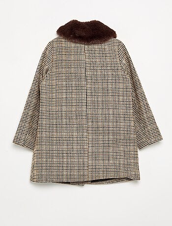 Manteau mi-long avec col en fourrure amovible