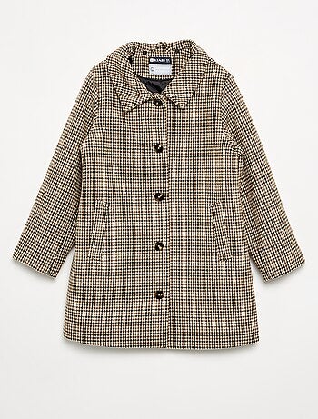 Manteau mi-long avec col en fourrure amovible