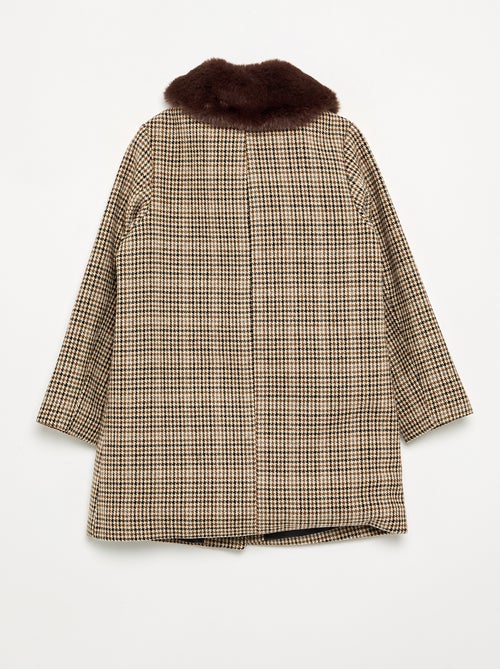 Manteau mi-long avec col en fourrure amovible - Kiabi Manteau mi-long avec col en fourrure amovible - Kiabi
