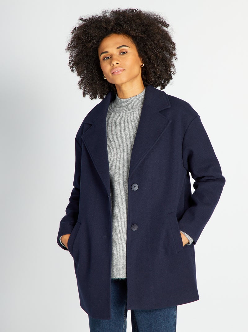 Manteau mi-long Bleu - Kiabi