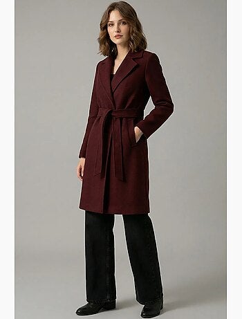 Manteau mi-long ceinturé à col veste bdart