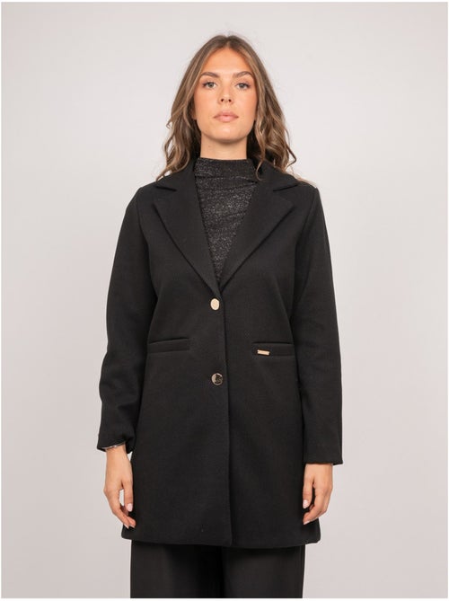 Manteau mi-long col tailleur boutons dorés ultema - Kiabi Manteau mi-long col tailleur boutons dorés ultema - Kiabi