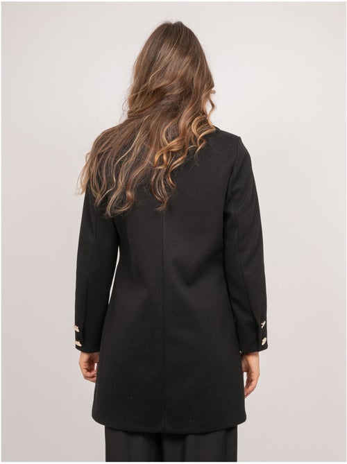 Manteau mi-long col tailleur boutons dorés ultema - Kiabi Manteau mi-long col tailleur boutons dorés ultema - Kiabi