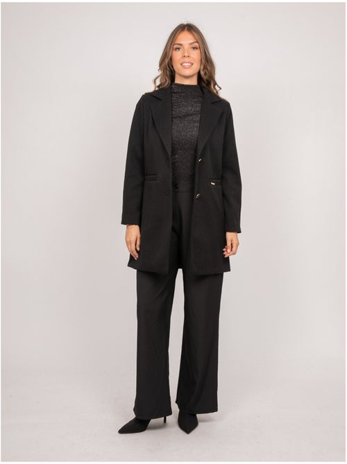Manteau mi-long col tailleur boutons dorés ultema - Kiabi Manteau mi-long col tailleur boutons dorés ultema - Kiabi
