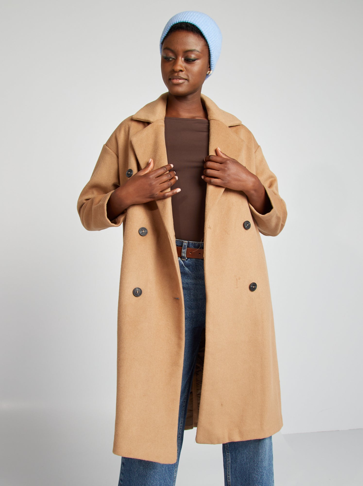 Manteau mi long beige femme hotsell