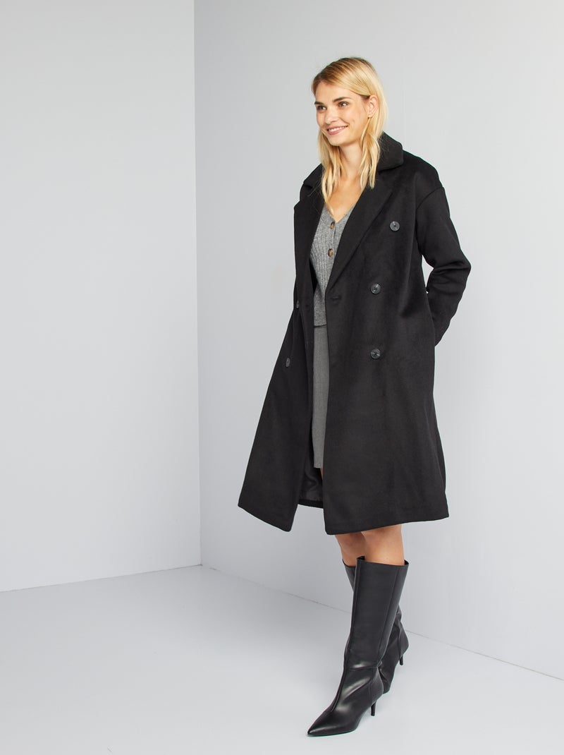 Manteau oversize long noir - Kiabi