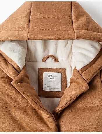 Manteau rembourré à capuche et doublure en peluche douce