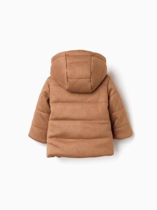 Manteau rembourré à capuche et doublure en peluche douce - Kiabi Manteau rembourré à capuche et doublure en peluche douce - Kiabi