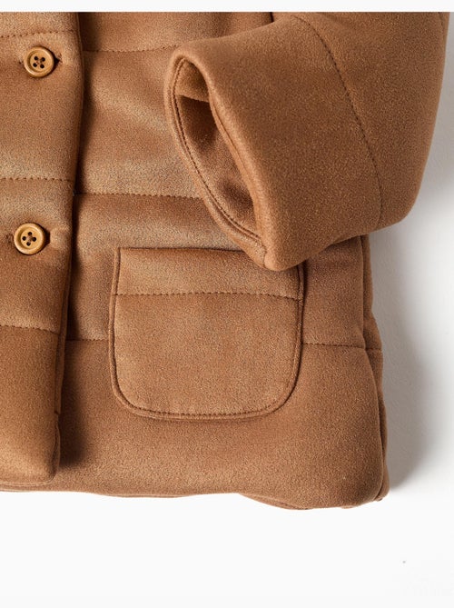Manteau rembourré à capuche et doublure en peluche douce - Kiabi Manteau rembourré à capuche et doublure en peluche douce - Kiabi