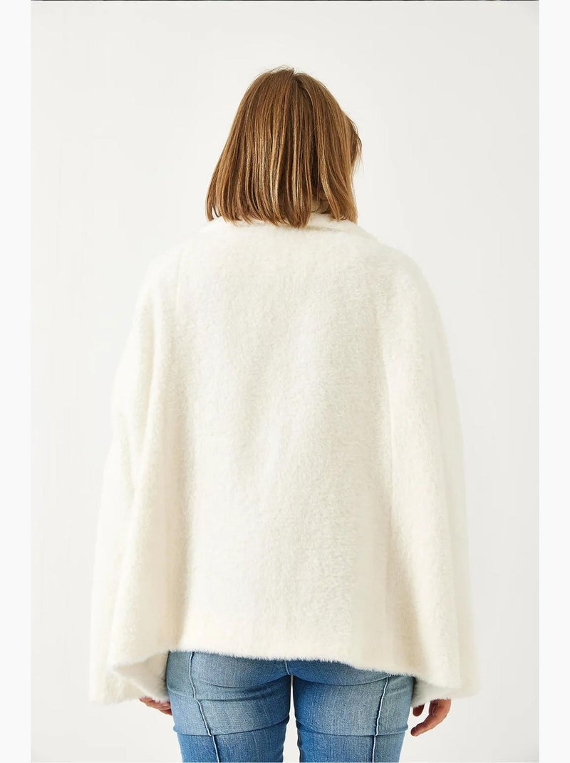 Manteau surdimensionné en fausse fourrure à double poche lucci Ivoire - Kiabi