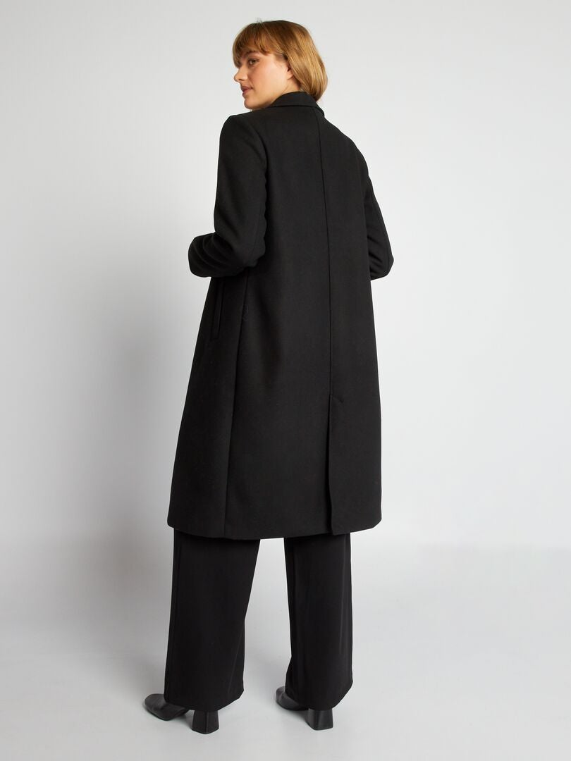 Manteau type lainage Noir - Kiabi