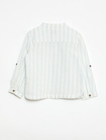 Mao-kraag hemd met oprolbare mouwen