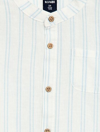 Mao-kraag hemd met oprolbare mouwen