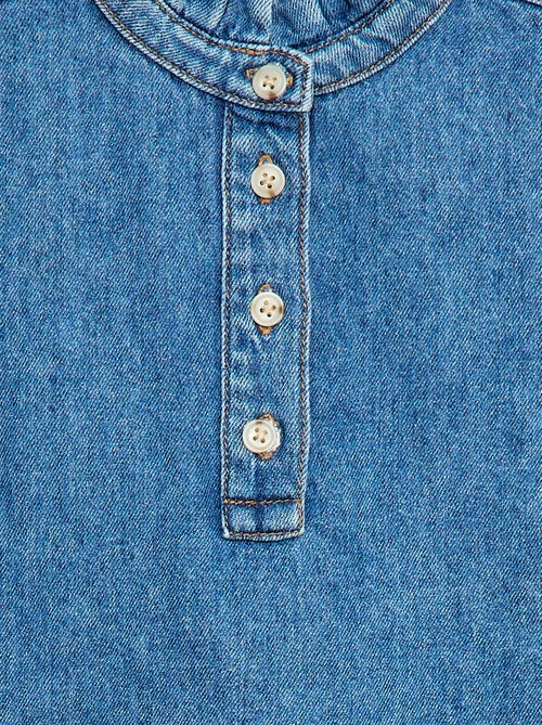 Mao-kraag jurk van denim - Kiabi