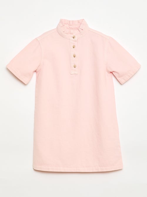 Mao-kraag jurk van denim - Kiabi