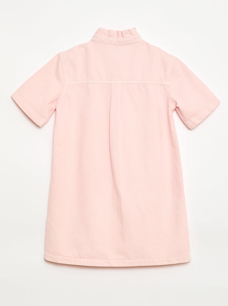 Mao-kraag jurk van denim Rose - Kiabi