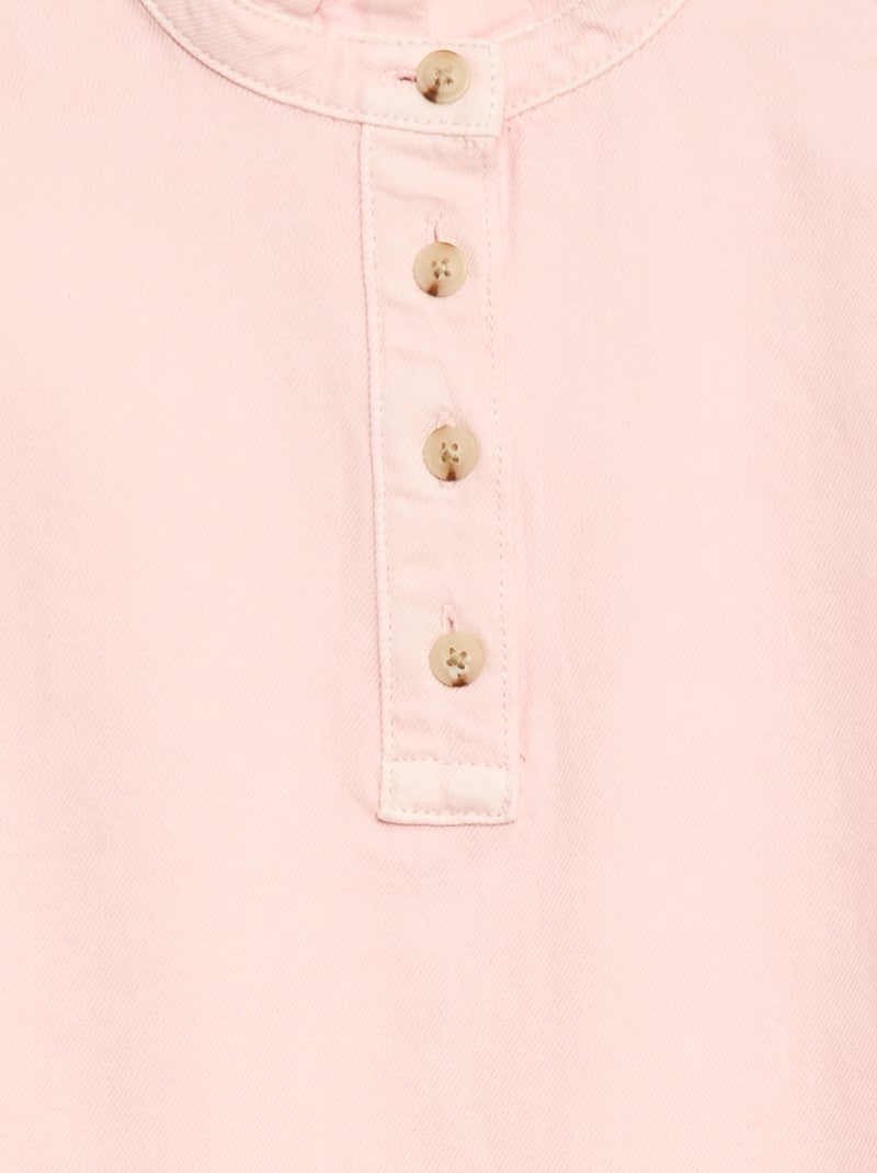 Mao-kraag jurk van denim Rose - Kiabi