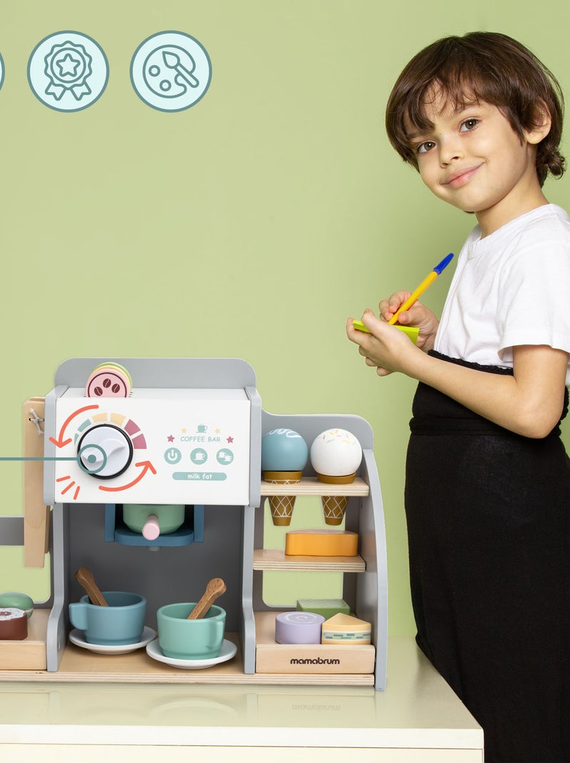Marchande bois glacière avec tableau magnétique, machine à café +70 pièces N/A - Kiabi