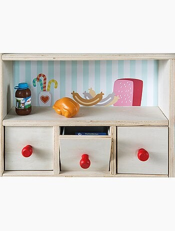 Marchande en bois + caisse enregistreuse et accessoires 'Minishop' ROBA