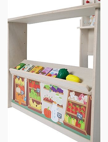Marchande en bois + caisse enregistreuse et accessoires 'Minishop' ROBA