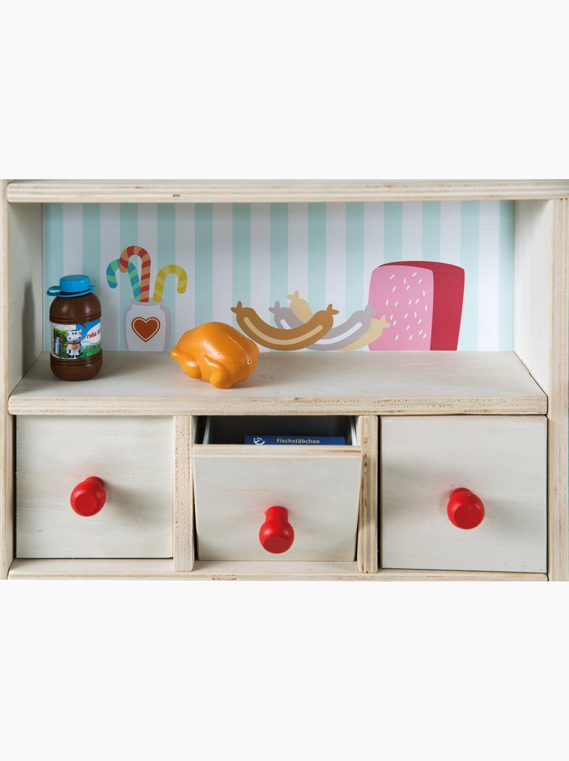Marchande en bois + caisse enregistreuse et accessoires 'Minishop' ROBA Multicolore - Kiabi
