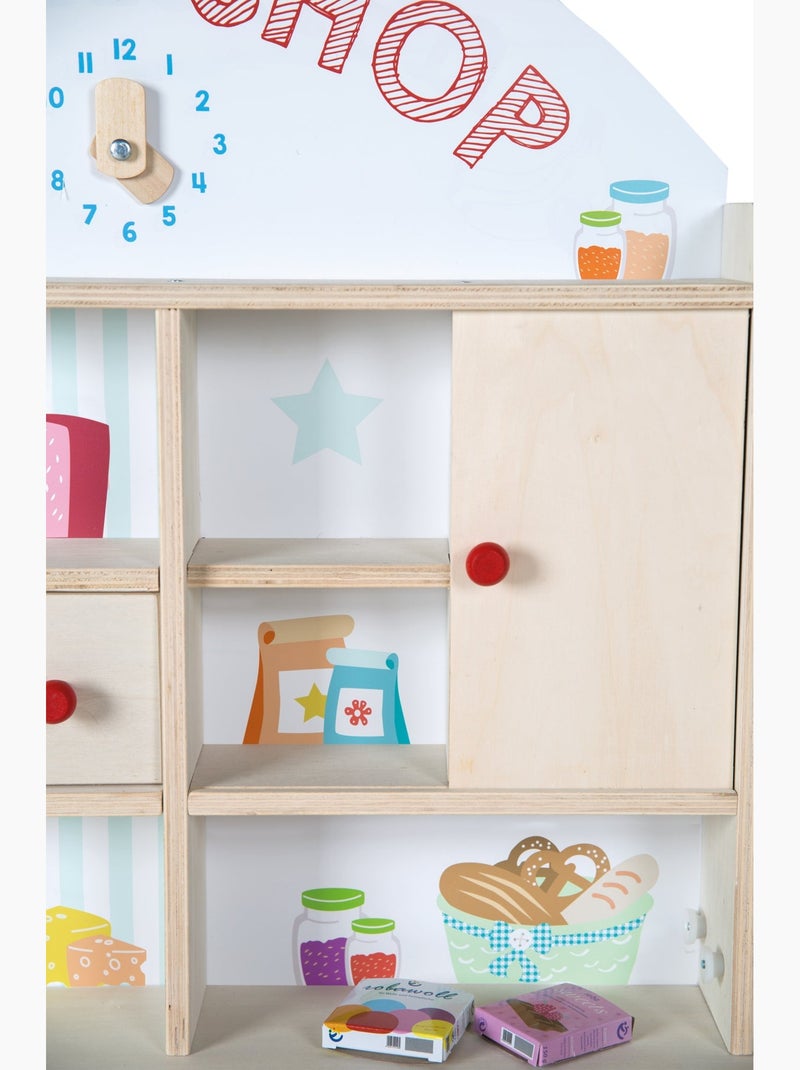 Marchande en bois + caisse enregistreuse et accessoires 'Minishop' ROBA Multicolore - Kiabi