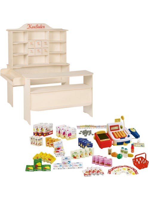 Marchande en bois + caisse enregistreuse et accessoires ROBA - Kiabi