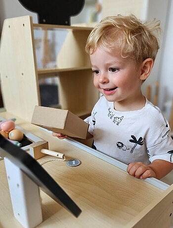 Marchande en bois stand de jeu éducatif pour enfants avec accessoires
