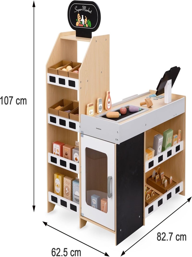 Marchande en bois stand de jeu éducatif pour enfants avec accessoires N/A - Kiabi