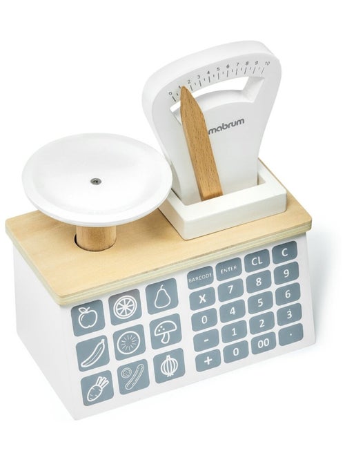 Marchande en bois stand de vente avec balance mamabrum - Kiabi Marchande en bois stand de vente avec balance mamabrum - Kiabi