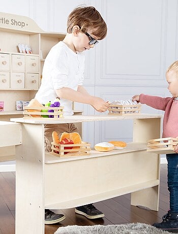 Marchande enfant en bois 6 tiroirs 9 compartiments et comptoir 'Little shop' ROBA