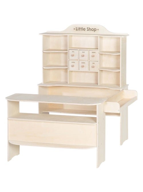 Marchande enfant en bois 6 tiroirs 9 compartiments et comptoir 'Little shop' ROBA - Kiabi