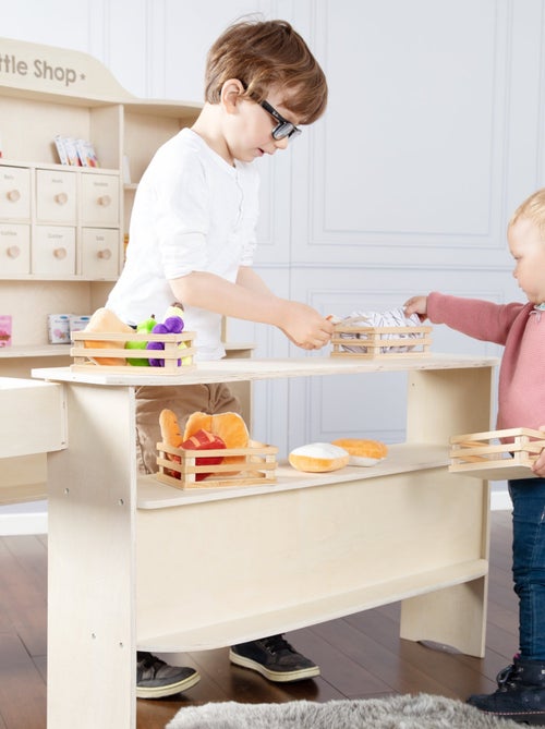Marchande enfant en bois 6 tiroirs 9 compartiments et comptoir 'Little shop' ROBA - Kiabi