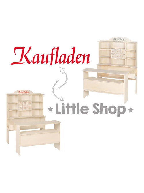 Marchande enfant en bois 6 tiroirs 9 compartiments et comptoir 'Little shop' ROBA - Kiabi