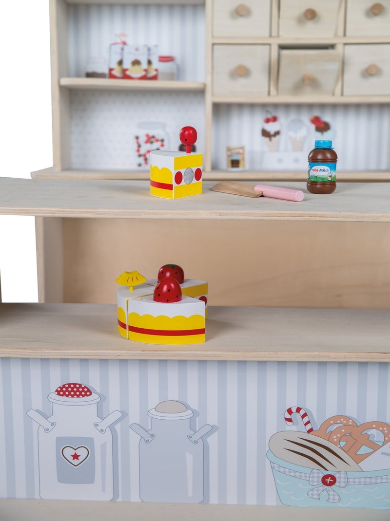 Marchande enfant en bois avec caisse enregistreuse et accessoires 'Café & Shop' ROBA Multicolore - Kiabi
