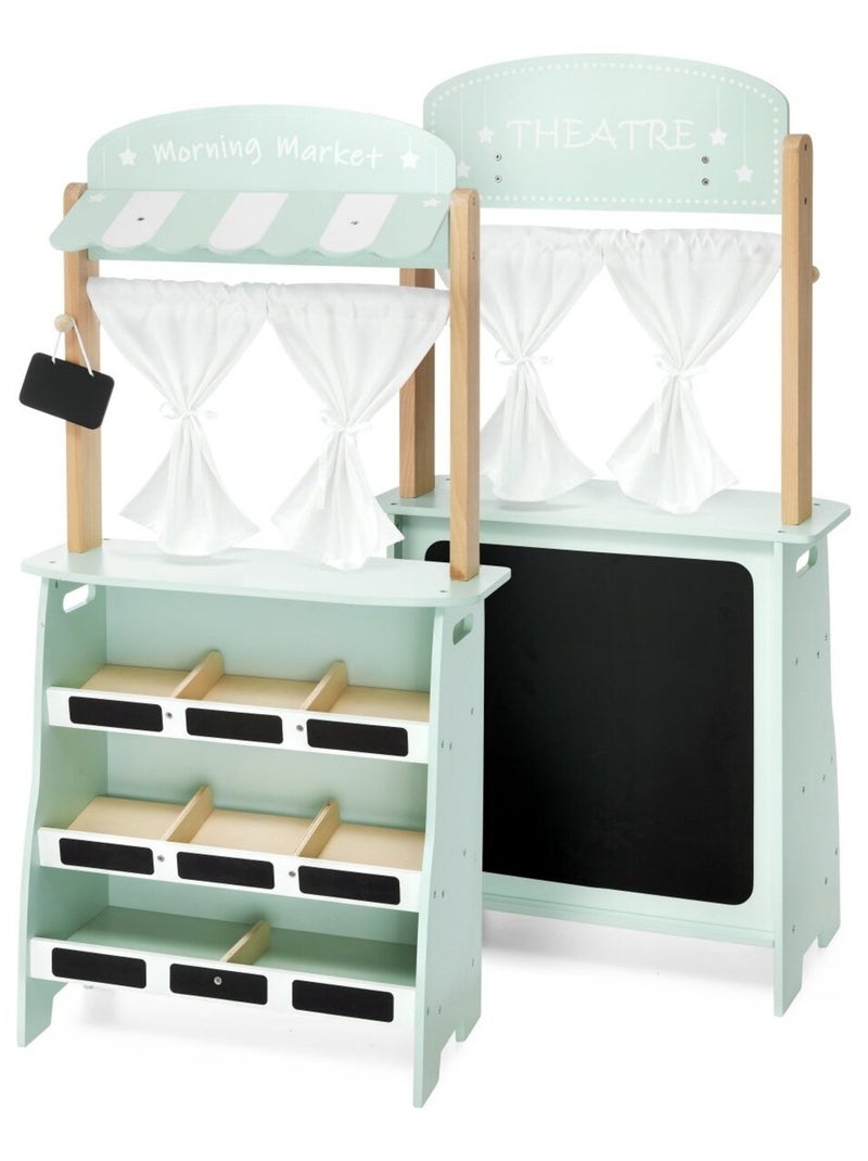 Marchande et théâtre 2-en-1 en bois pour enfant mamabrum N/A - Kiabi