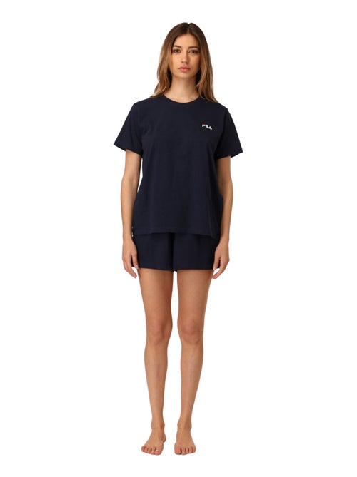 Marineblauwe korte pyjamaset voor dames - Kiabi Marineblauwe korte pyjamaset voor dames - Kiabi