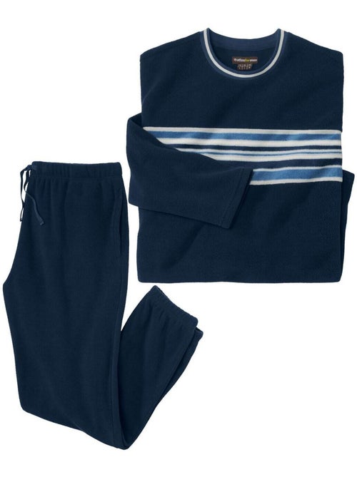 Marineblauwe microfleece pyjama - atlas for men - Kiabi Marineblauwe microfleece pyjama - atlas for men - Kiabi