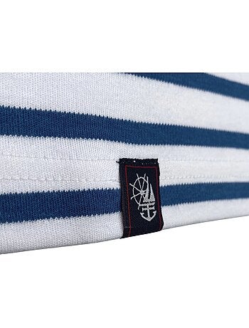 Marinière 'Breizh Océan' Homme ou Femme, T-shirt rayé mixte manches courtes