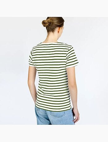 Marinière 'Breizh Océan' Homme ou Femme, T-shirt rayé mixte manches courtes