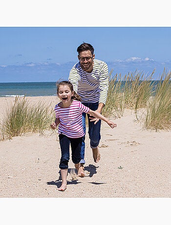 Marinière 'Breizh Océan' Homme ou Femme, T-shirt rayé mixte manches courtes