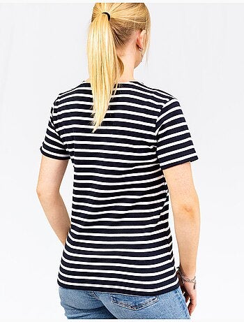 Marinière 'Breizh Océan' Homme ou Femme, T-shirt rayé mixte manches courtes