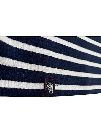 Marinière 'Breizh Océan' Homme ou Femme, T-shirt rayé mixte manches courtes