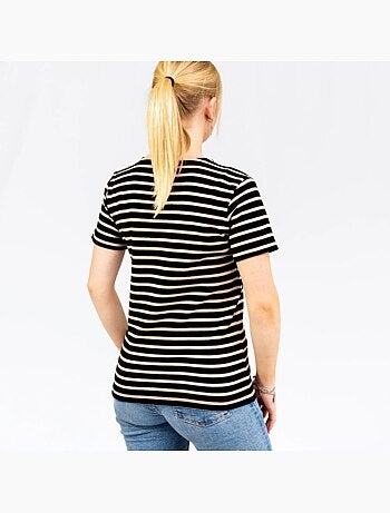 Marinière 'Breizh Océan' Homme ou Femme, T-shirt rayé mixte manches courtes