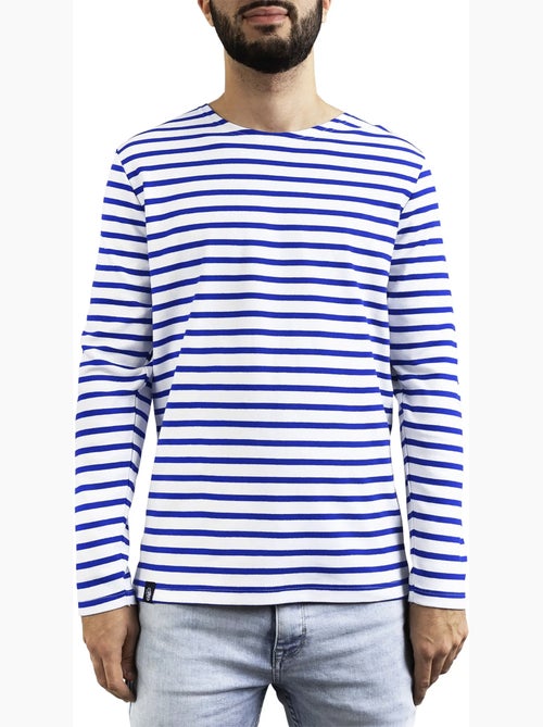 Marinière 'Breizh Océan', T-Shirt rayé mixte épais en Coton Bio, Homme ou Femme - Kiabi Marinière 'Breizh Océan', T-Shirt rayé mixte épais en Coton Bio, Homme ou Femme - Kiabi