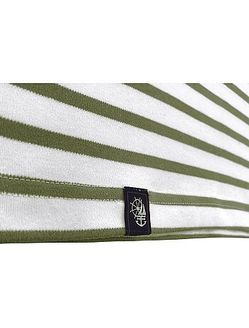 Marinière 'Breizh Océan', T-Shirt rayé mixte épais en Coton Bio, Homme ou Femme