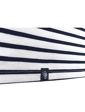 Marinière 'Breizh Océan', T-Shirt rayé mixte épais en Coton Bio, Homme ou Femme