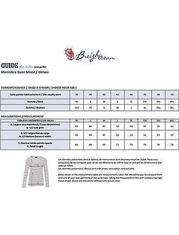Marinière 'Breizh Océan', T-Shirt rayé mixte épais en Coton Bio, Homme ou Femme