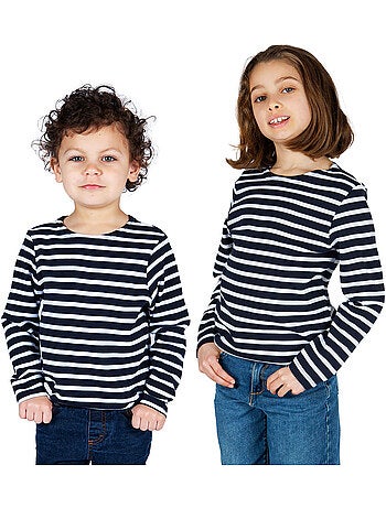 Marinière coton Bio 'Breizh Océan' T-Shirt rayé épais mixte, garçon ou fille